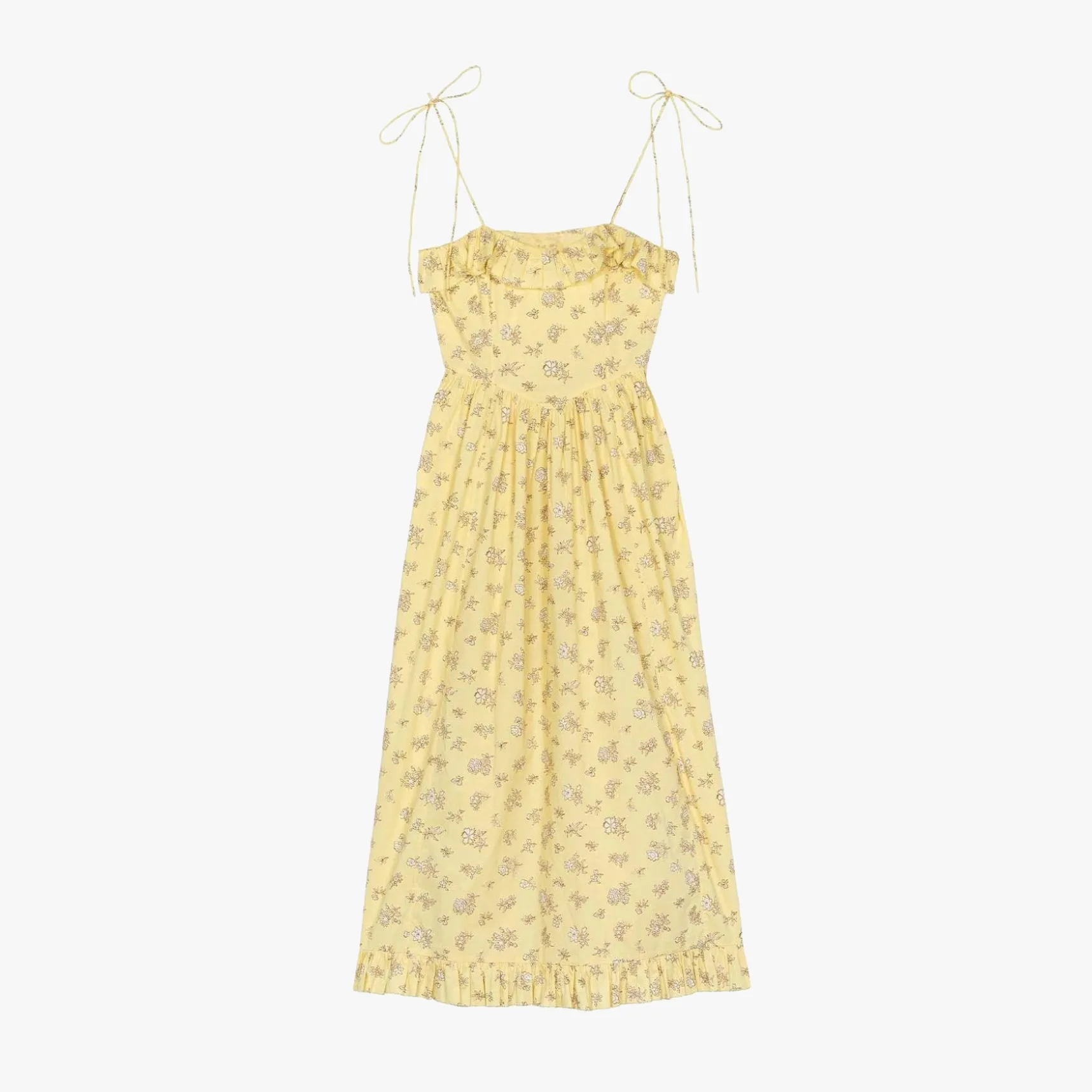 Floral Midi Dress with Ruffle Detail