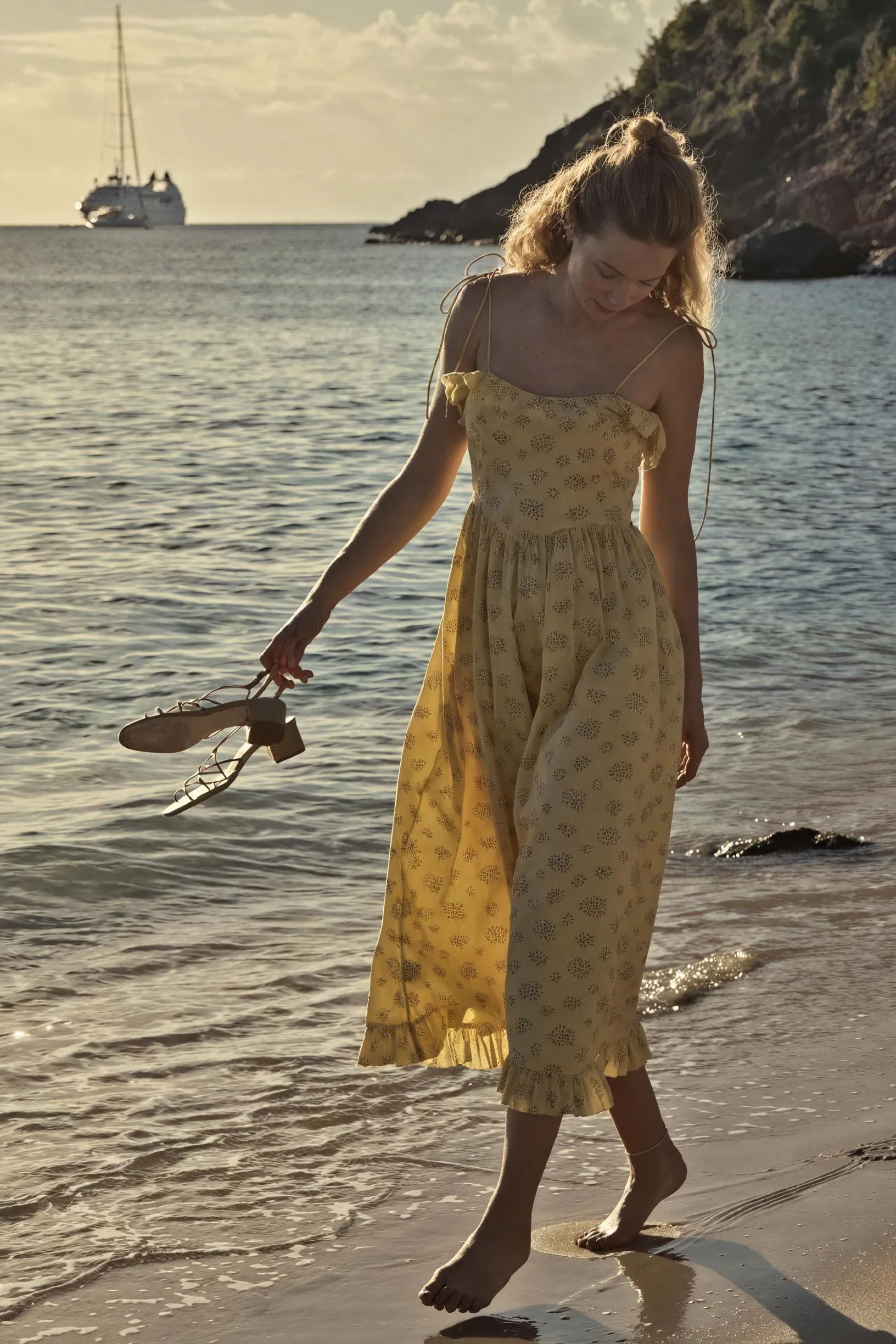 Floral Midi Dress with Ruffle Detail