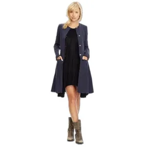 Free People Indigo Blue Duster Fit And Flare Jacket Coat Cotton Combo Size Small