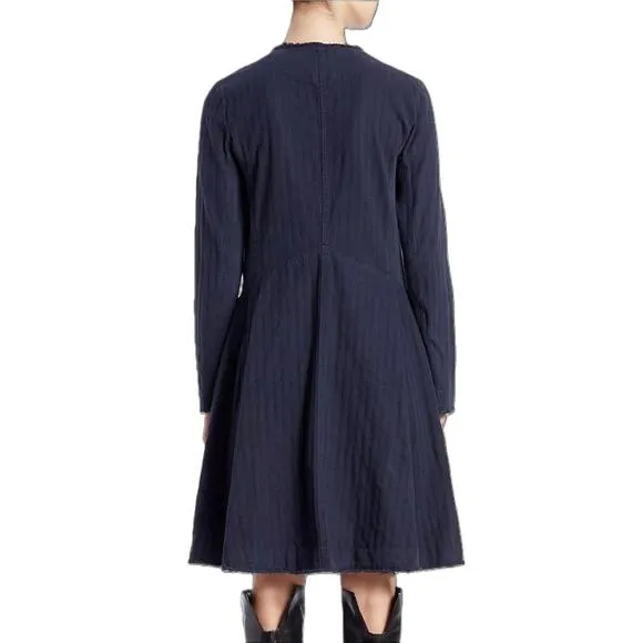 Free People Indigo Blue Duster Fit And Flare Jacket Coat Cotton Combo Size Small
