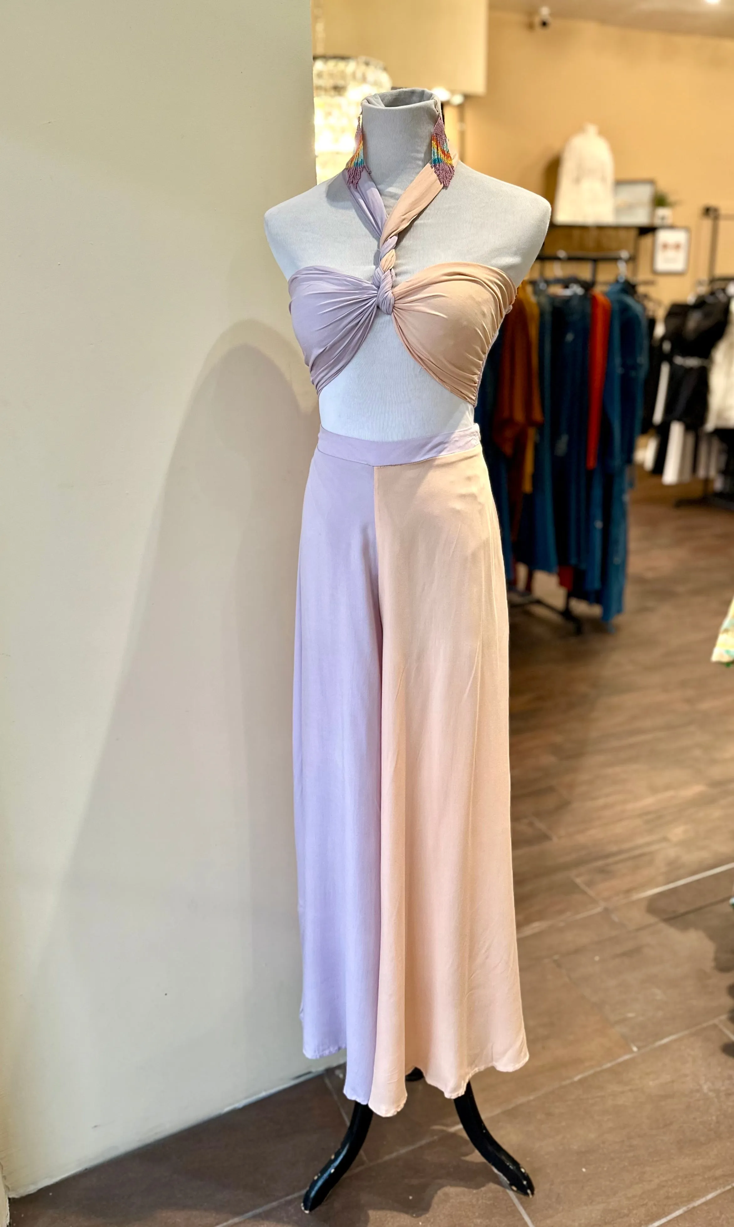 Front Bra Top Loose Pants Set