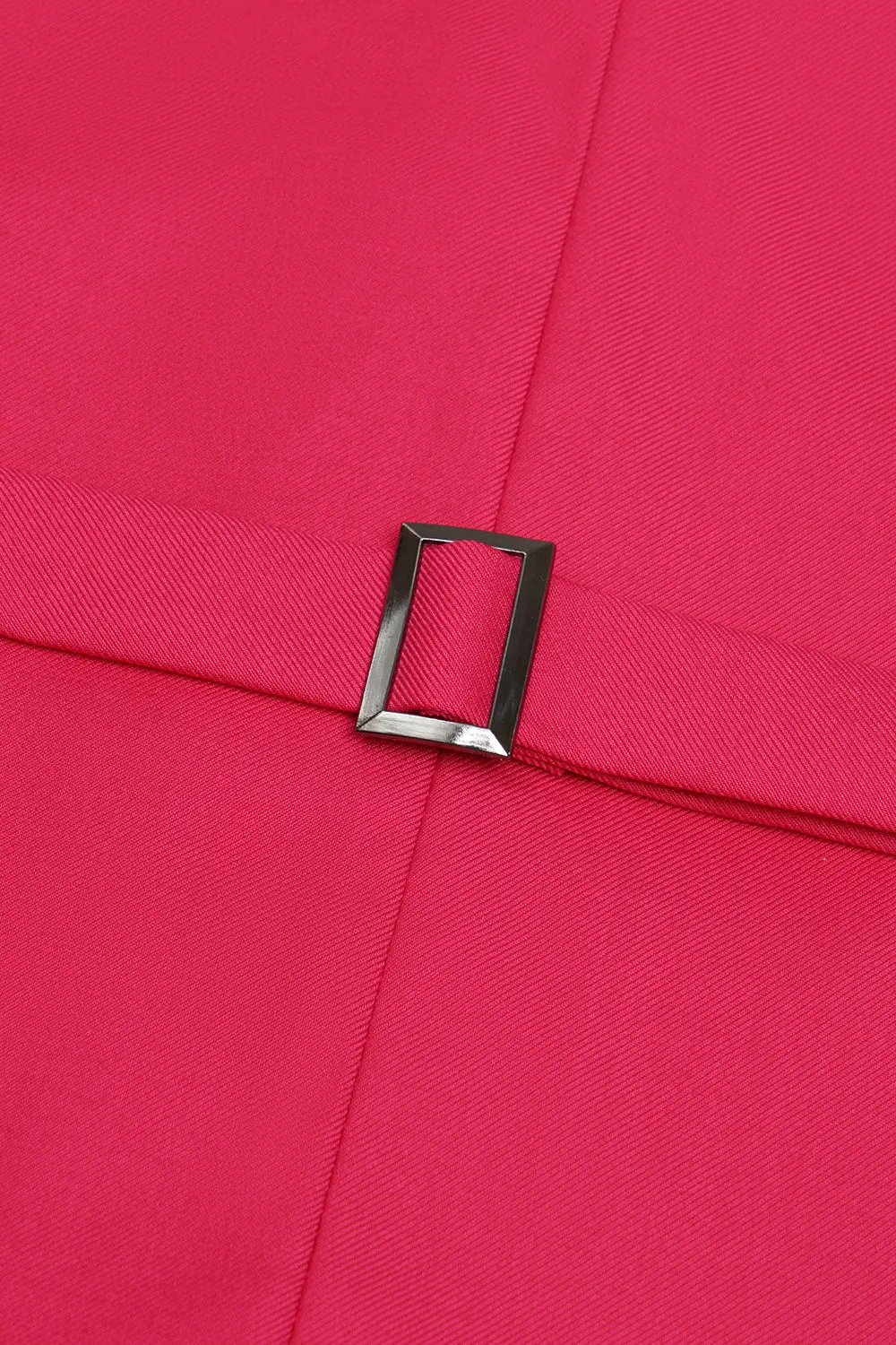 Fuchsia Single Breasted Shawl Lapel Men's Suit Vest