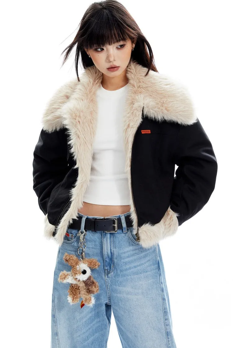 Fur Trimmed Biker Jacket