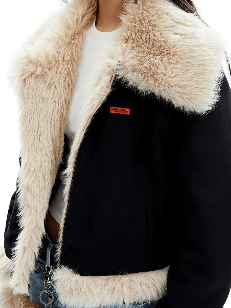 Fur Trimmed Biker Jacket