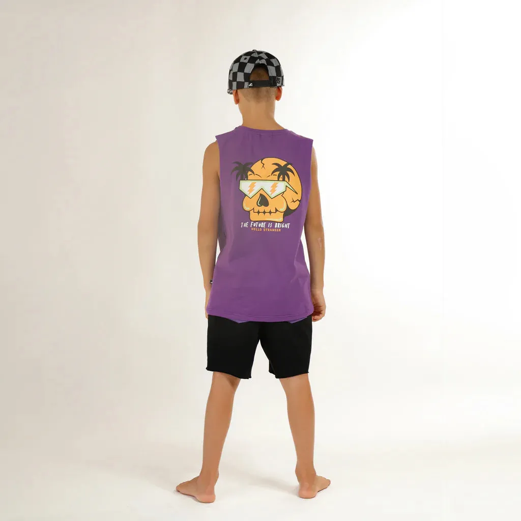 Future Is Bright Mussle Tee - Purple