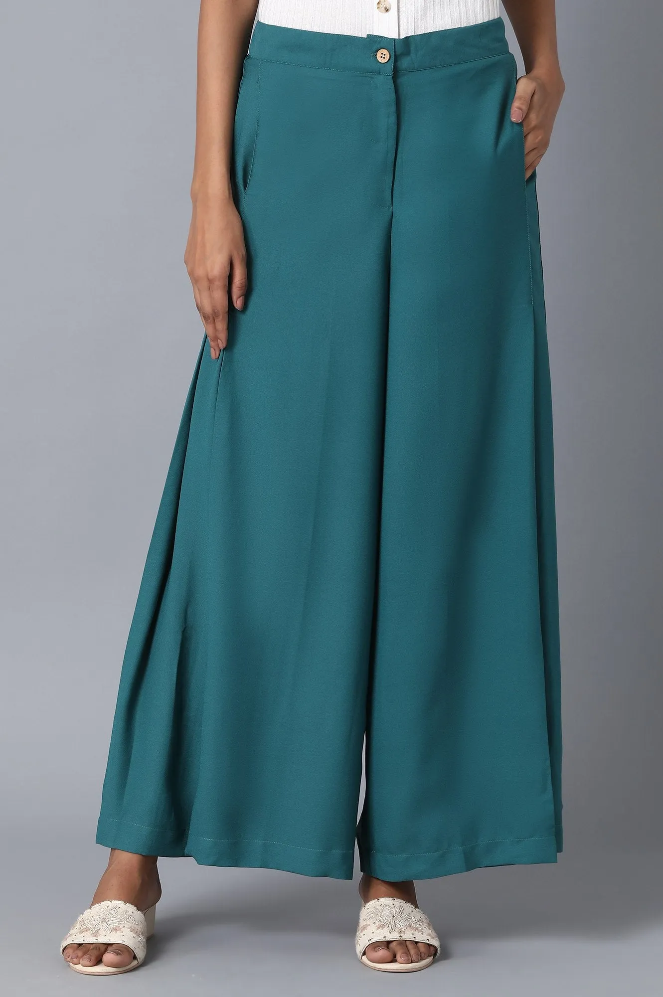 Gold Loose Fit Palazzo