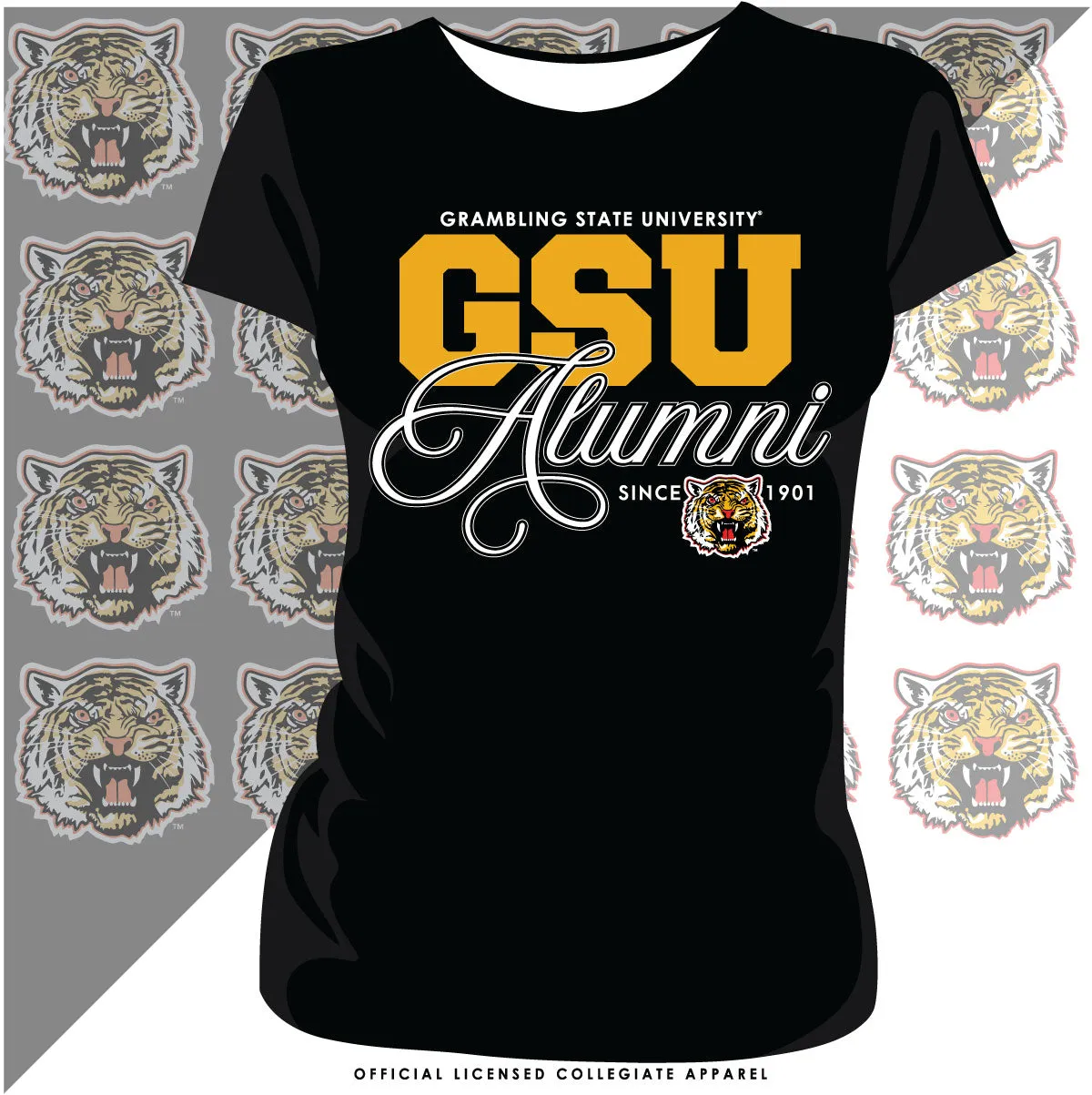 Grambling State | Fancy Alumni Black Ladies Tees (**)