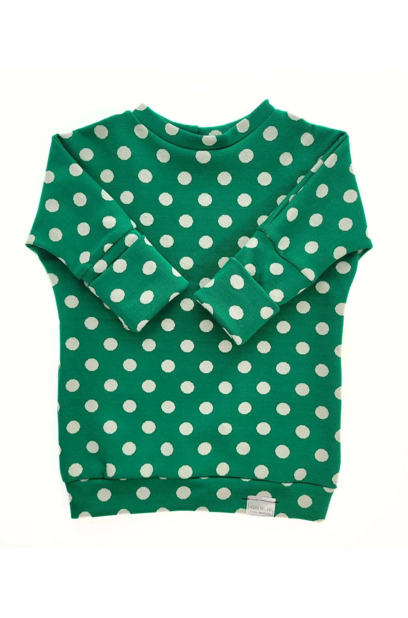 Grow With Me Sweater | Green   Polka Dots