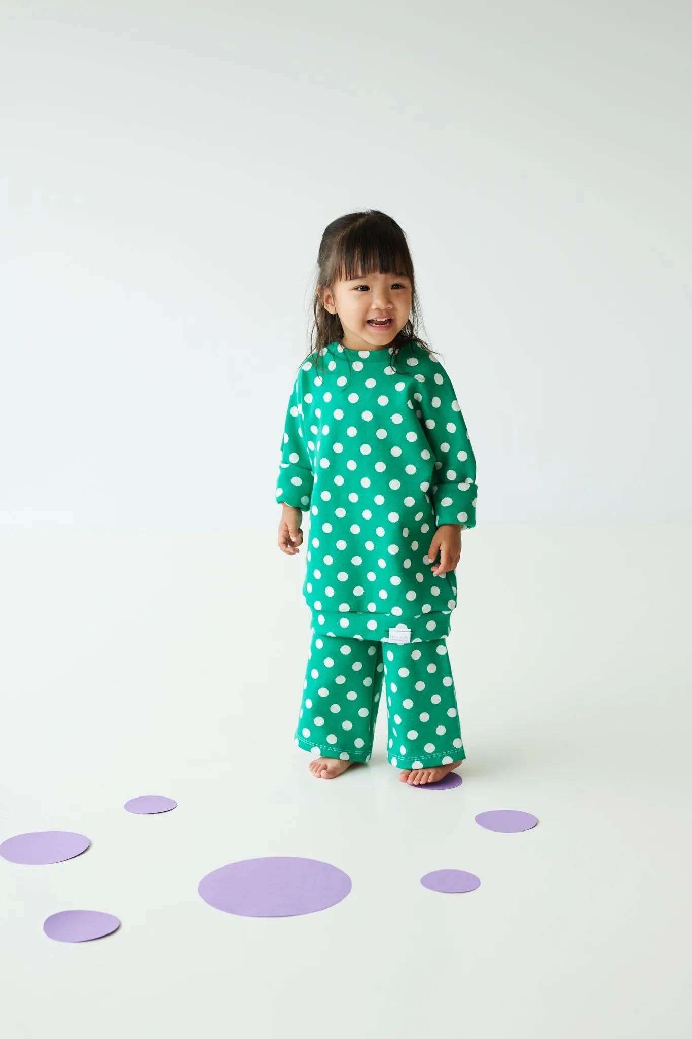 Grow With Me Sweater | Green   Polka Dots