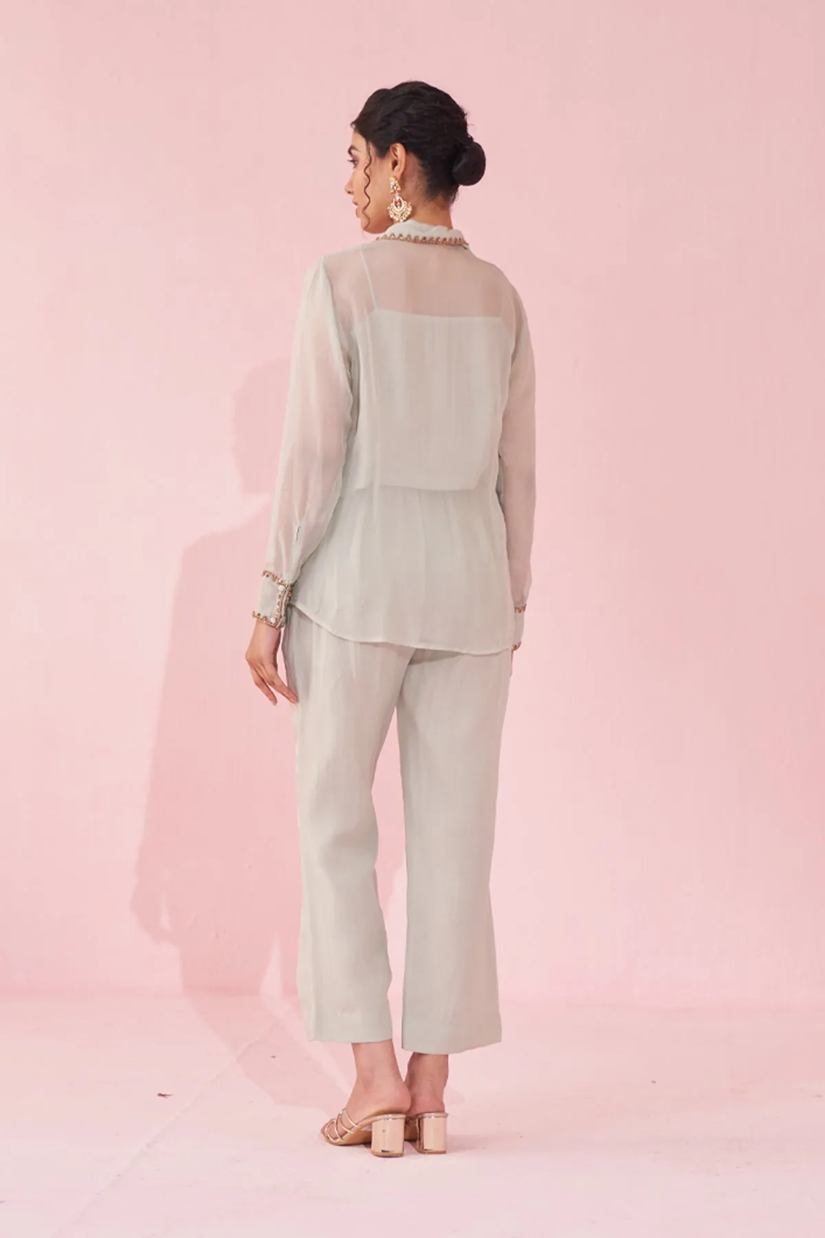 GULMINA PALE BLUE SHIRT PANT SET