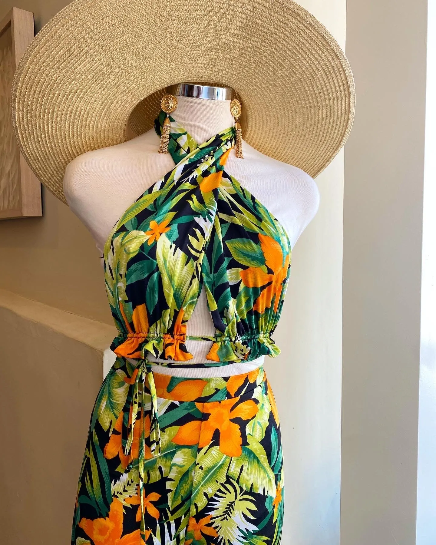 Halter Top Floral Pants Set FINAL SALE