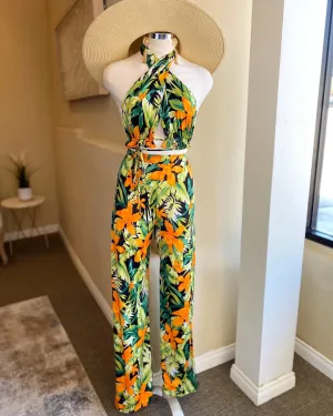 Halter Top Floral Pants Set FINAL SALE