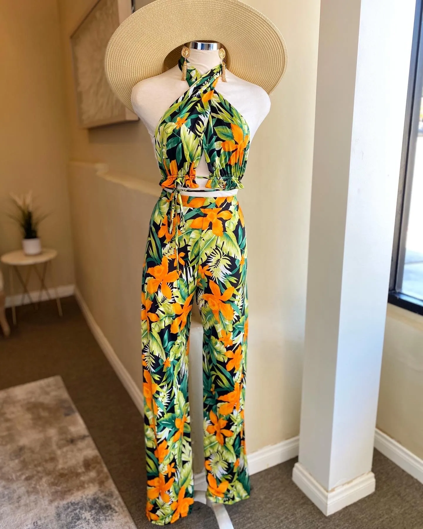 Halter Top Floral Pants Set FINAL SALE