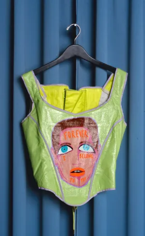 Hand Painted 'Forever' Corset Vest - Medium