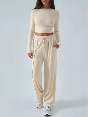 Hazel Blues® |  Devine Round Neck Long Sleeve Top and Pants Set