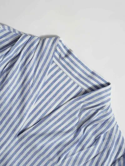Hazel Blues® |  Striped Button Detail Long Sleeve Shirt