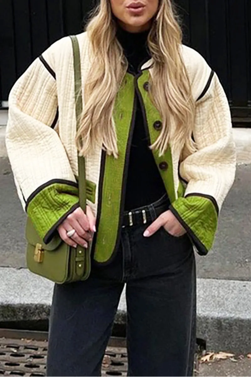 HCR1115 Vintage Inspired Patchwork Jacket Outerwear