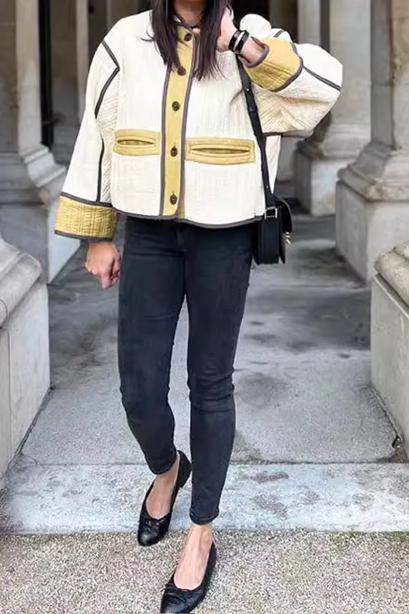 HCR1115 Vintage Inspired Patchwork Jacket Outerwear