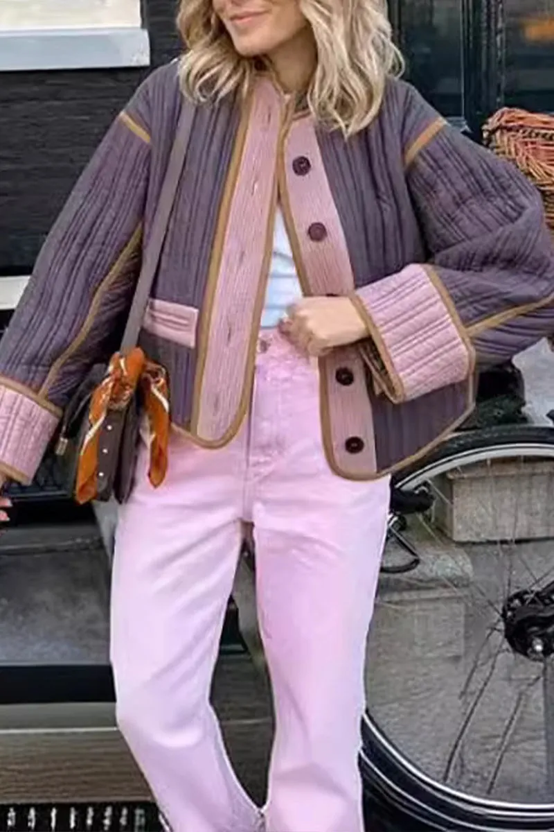HCR1115 Vintage Inspired Patchwork Jacket Outerwear