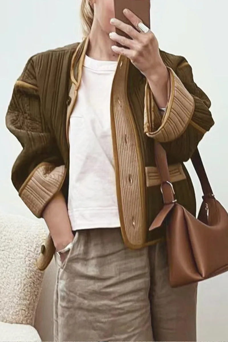 HCR1115 Vintage Inspired Patchwork Jacket Outerwear