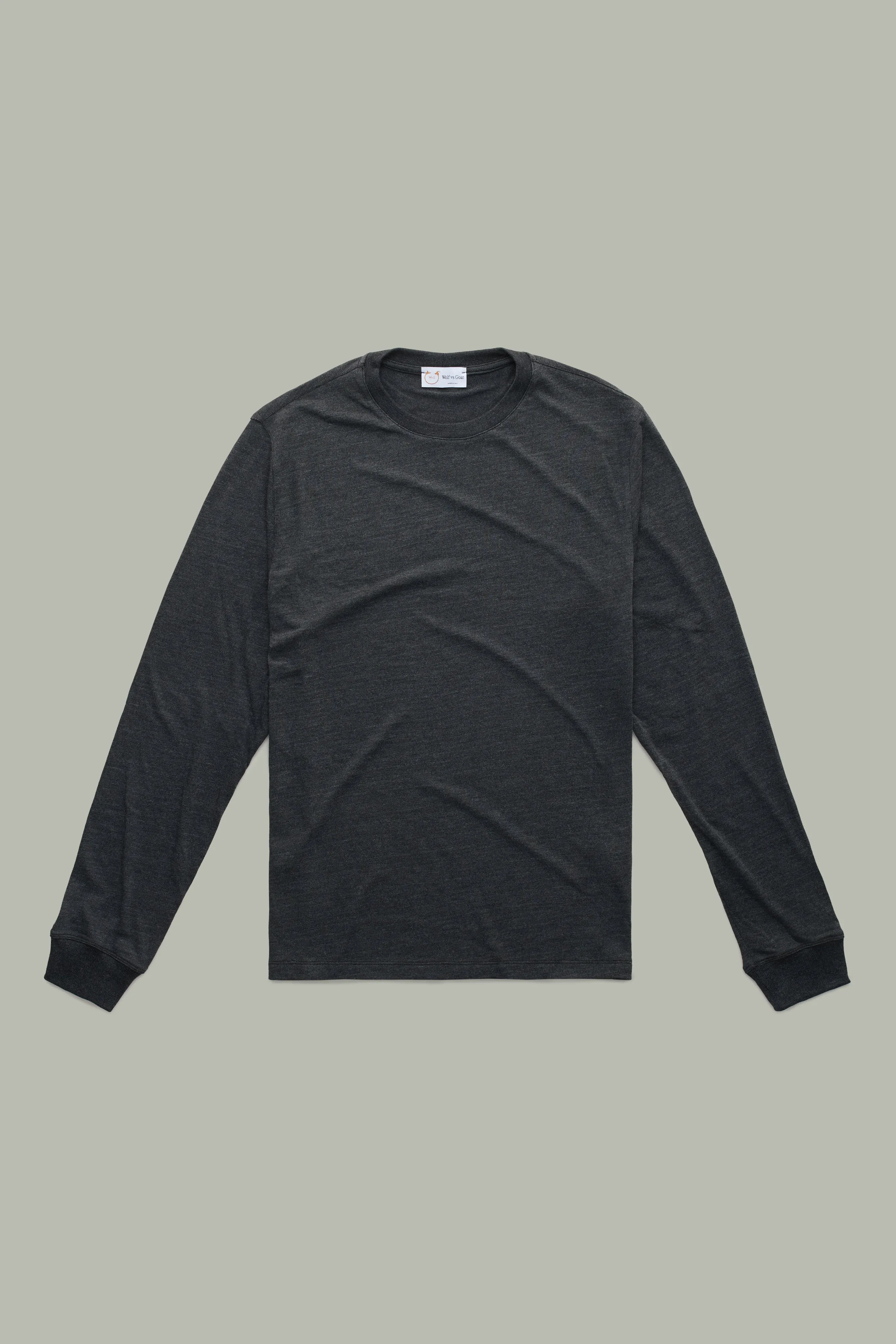 Heavyweight Long Sleeve Bamboo Sorona Jersey Crewneck Black