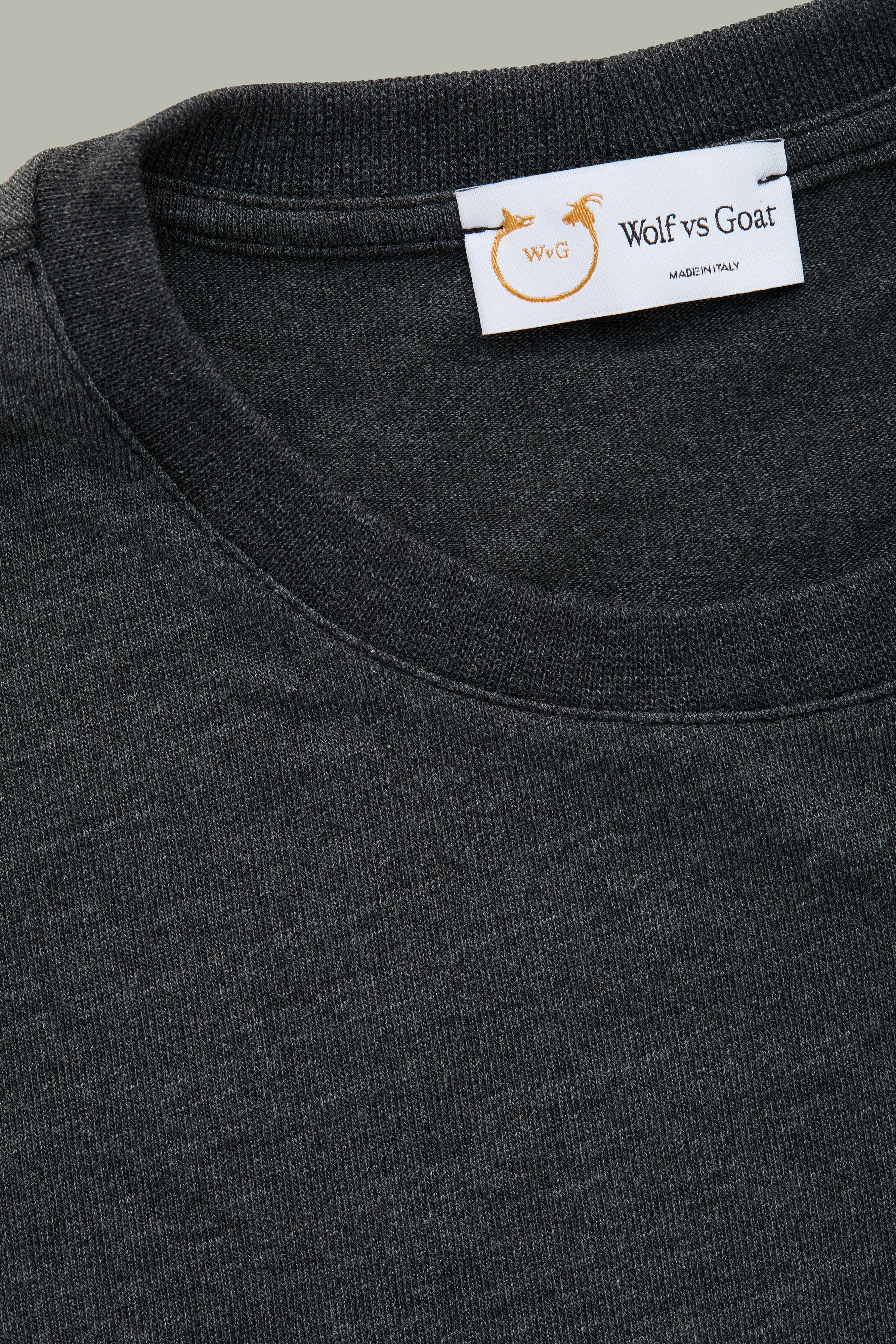 Heavyweight Long Sleeve Bamboo Sorona Jersey Crewneck Black