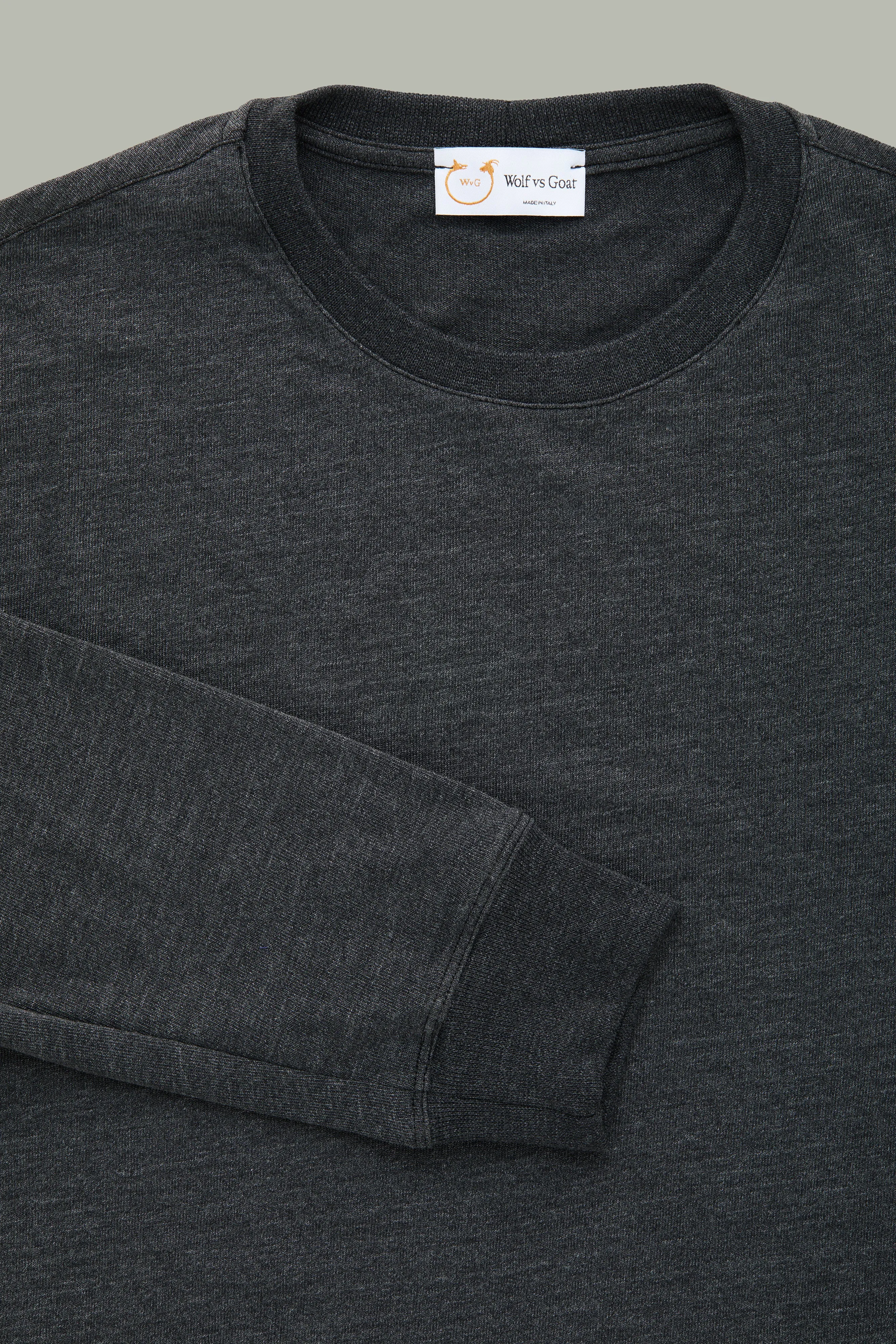Heavyweight Long Sleeve Bamboo Sorona Jersey Crewneck Black