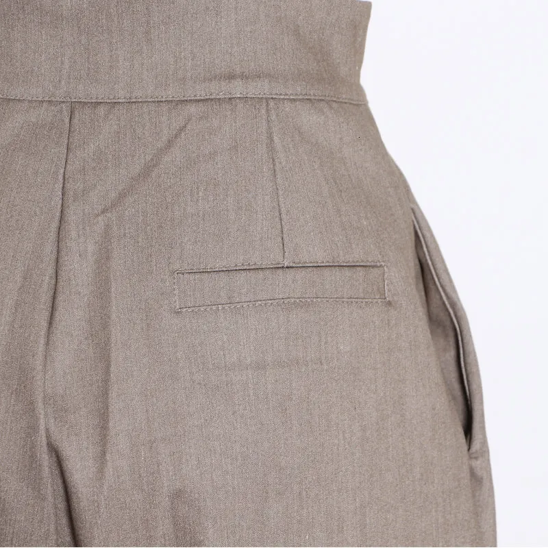 High Waist Loose Pants - Coffee & Black