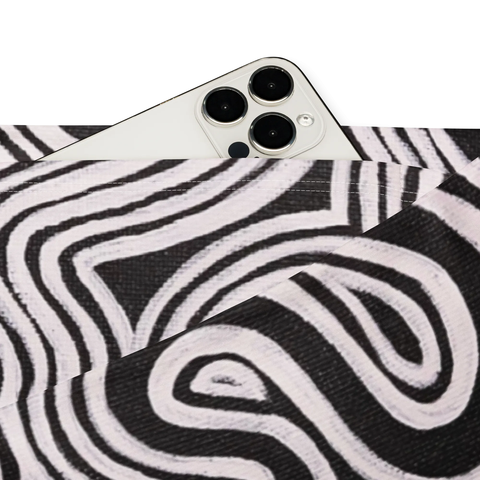 High Waisted Yoga Pants ( Internal Pocket)- "Record Player" Design