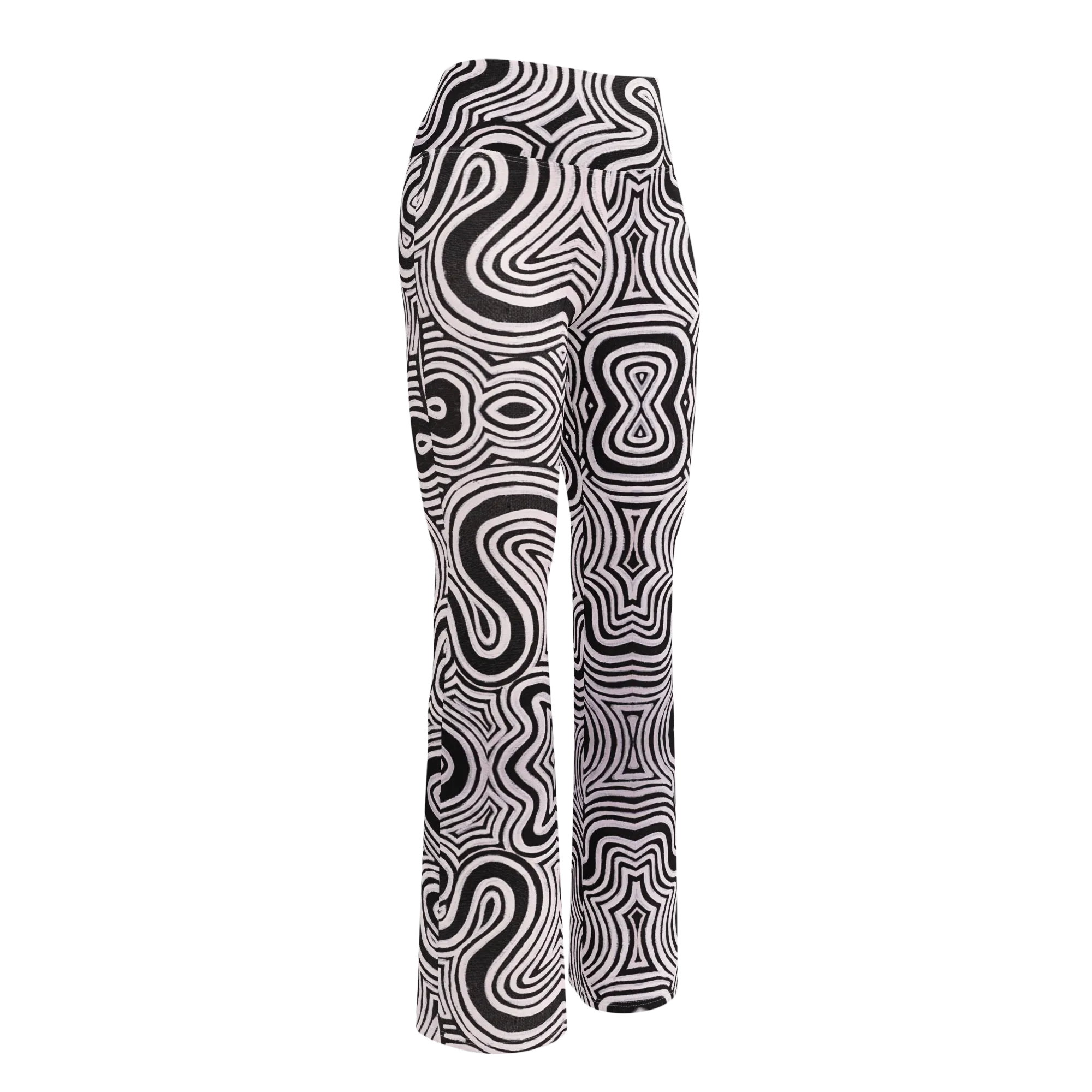 High Waisted Yoga Pants ( Internal Pocket)- "Record Player" Design