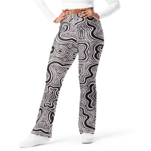 High Waisted Yoga Pants ( Internal Pocket)- "Record Player" Design