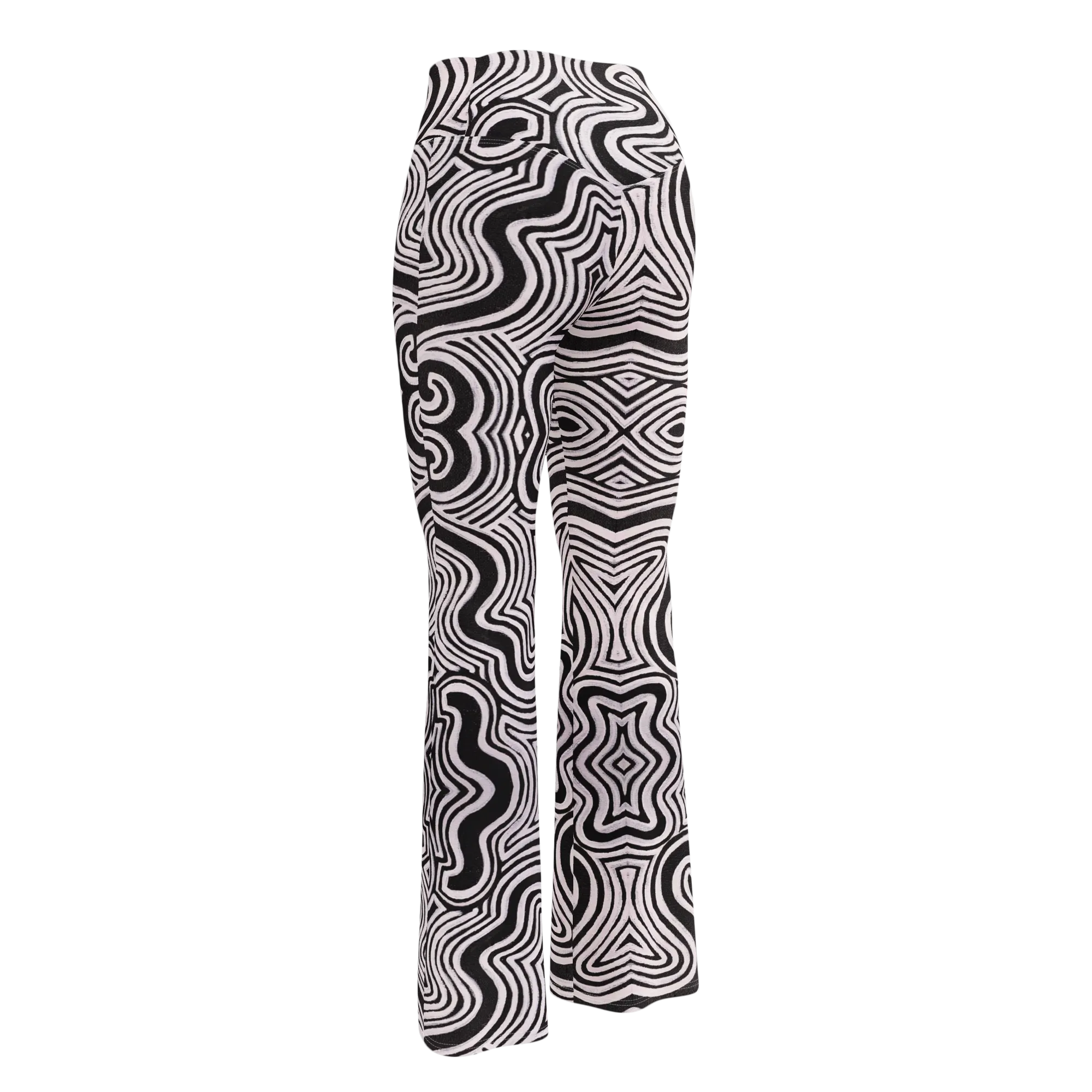 High Waisted Yoga Pants ( Internal Pocket)- "Record Player" Design