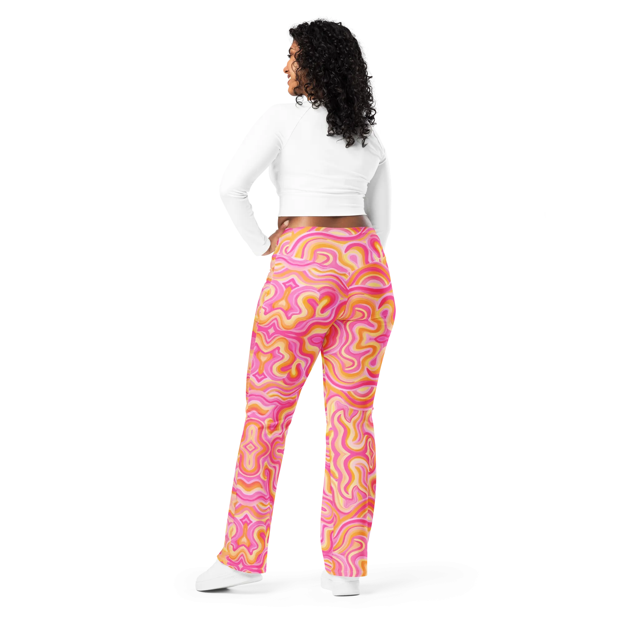 High Waisted Yoga Pants ( Internal Pocket)- "Sunset" Design
