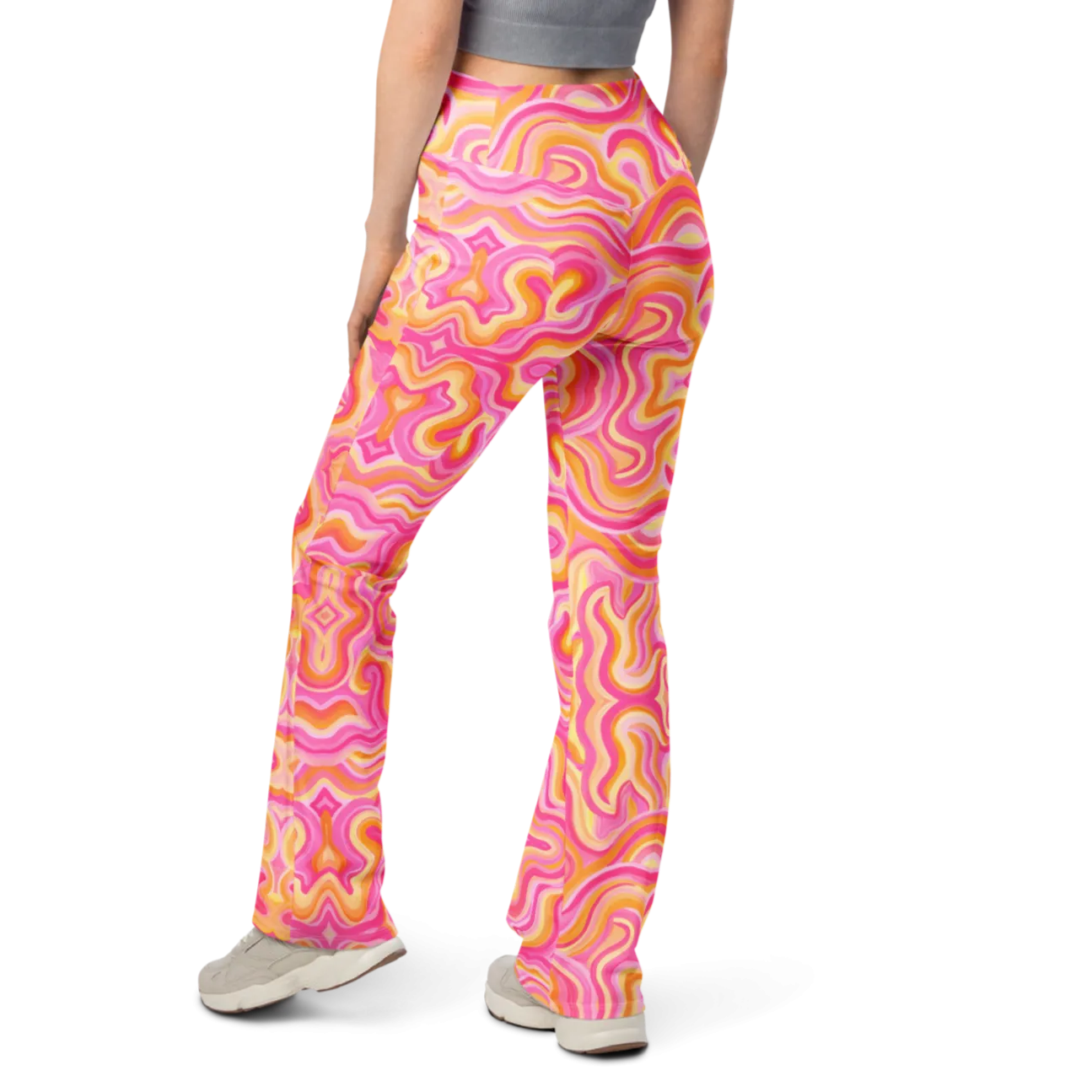 High Waisted Yoga Pants ( Internal Pocket)- "Sunset" Design