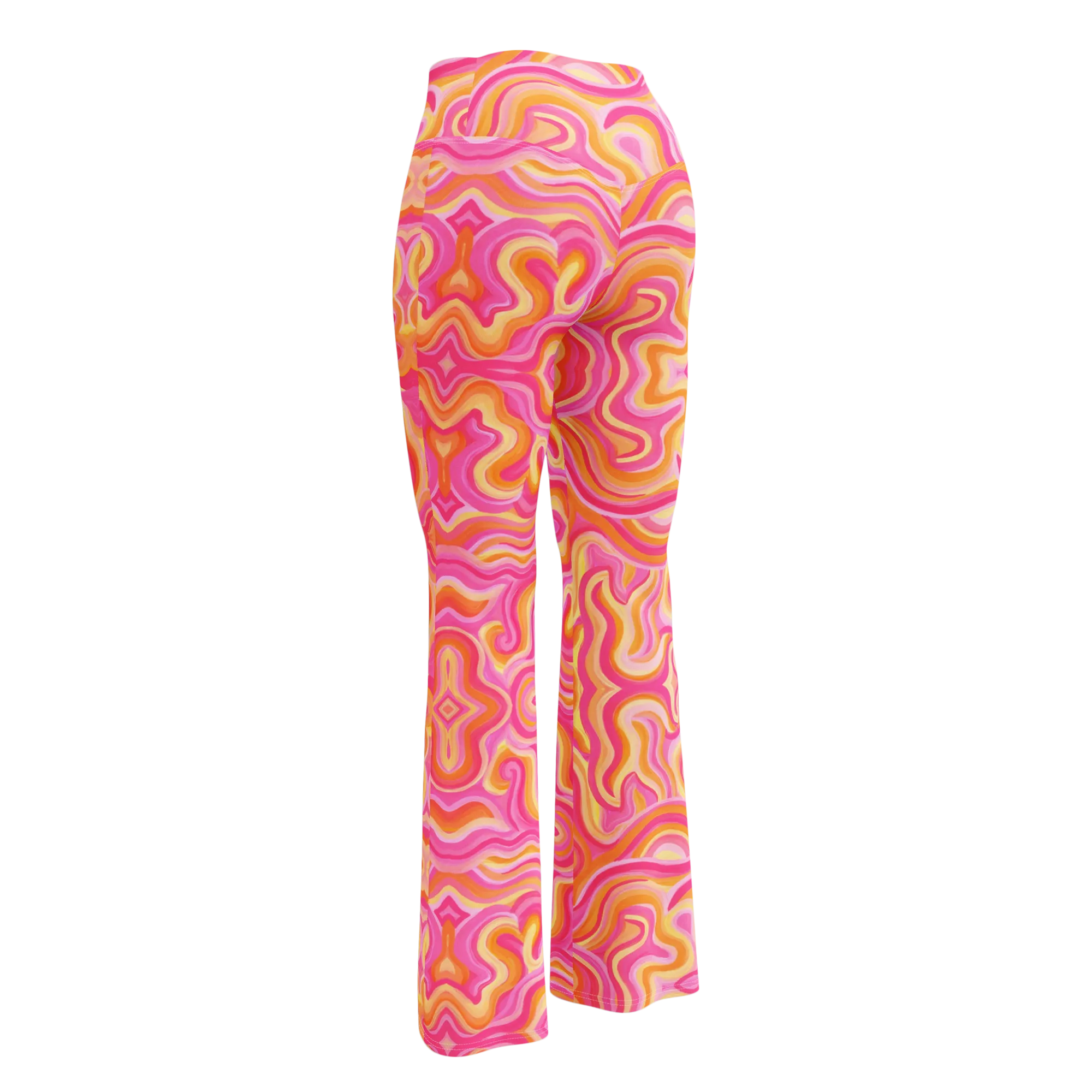High Waisted Yoga Pants ( Internal Pocket)- "Sunset" Design
