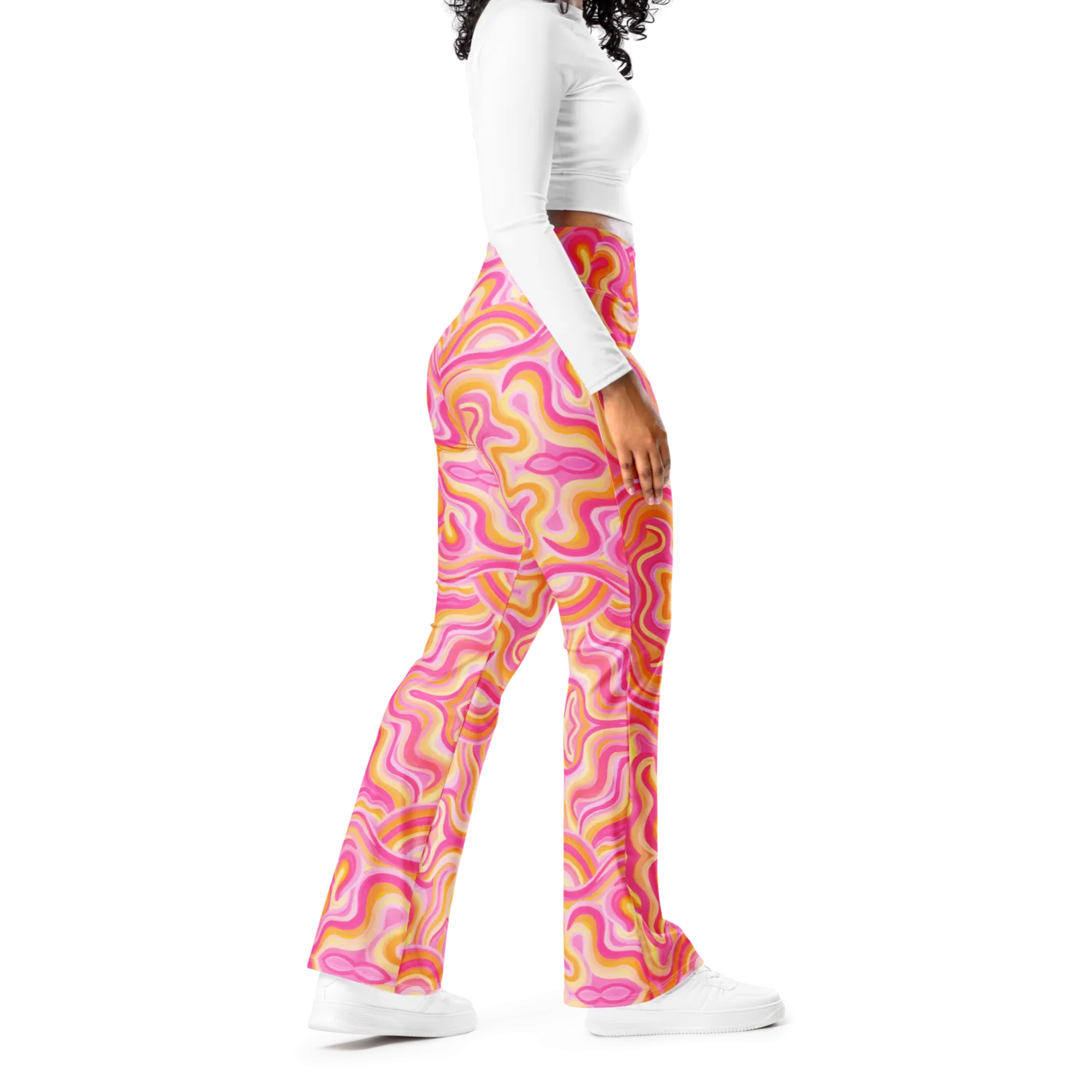 High Waisted Yoga Pants ( Internal Pocket)- "Sunset" Design