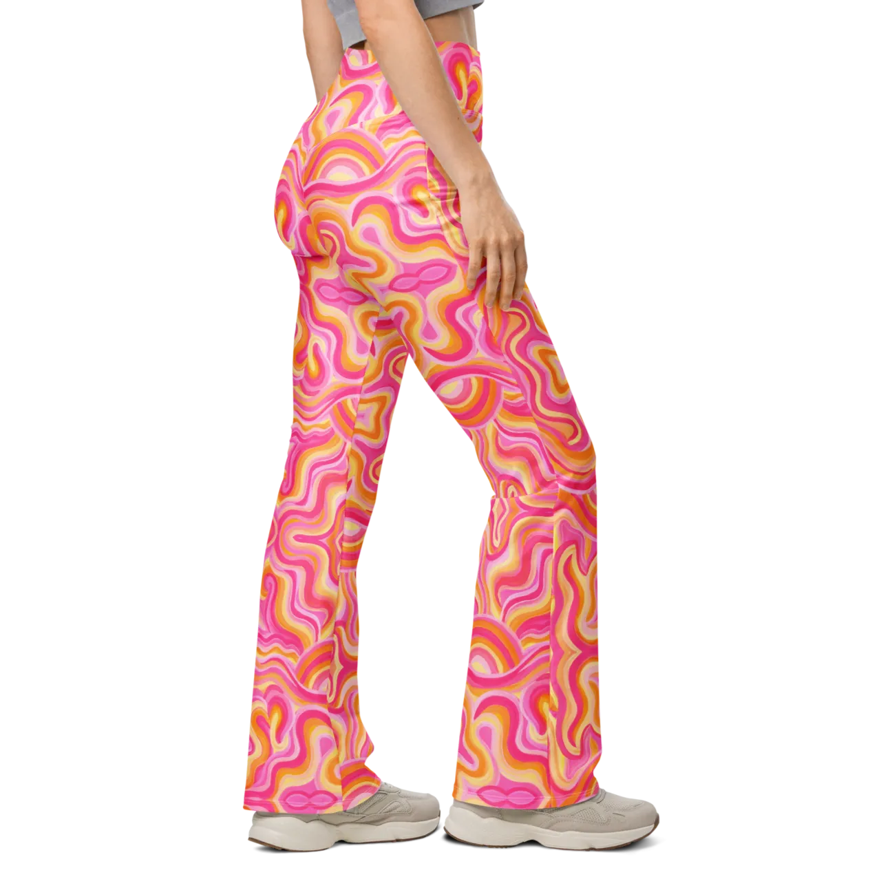 High Waisted Yoga Pants ( Internal Pocket)- "Sunset" Design