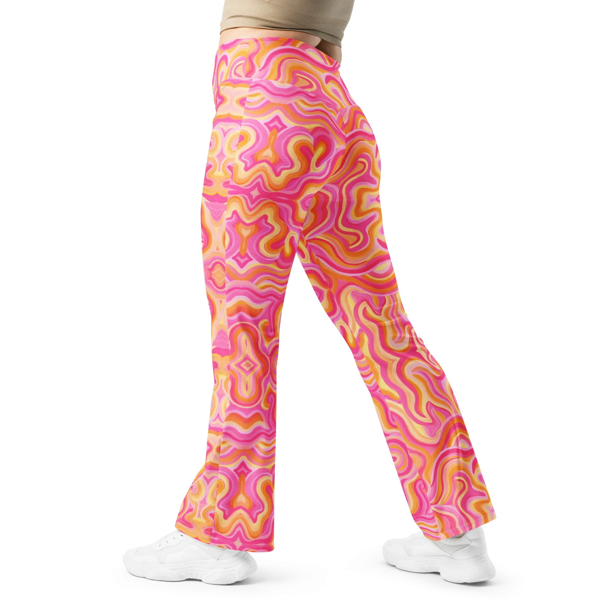 High Waisted Yoga Pants ( Internal Pocket)- "Sunset" Design