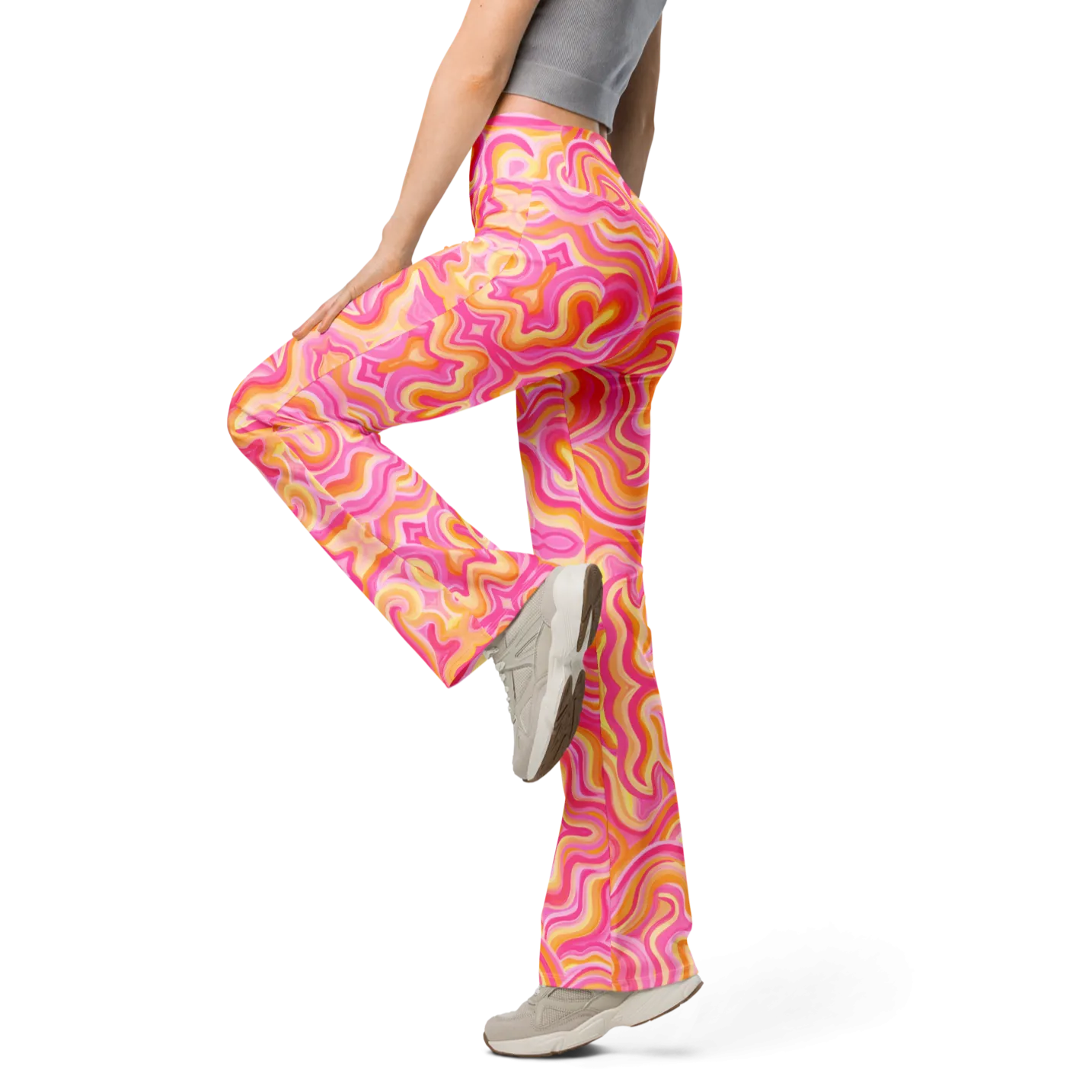 High Waisted Yoga Pants ( Internal Pocket)- "Sunset" Design