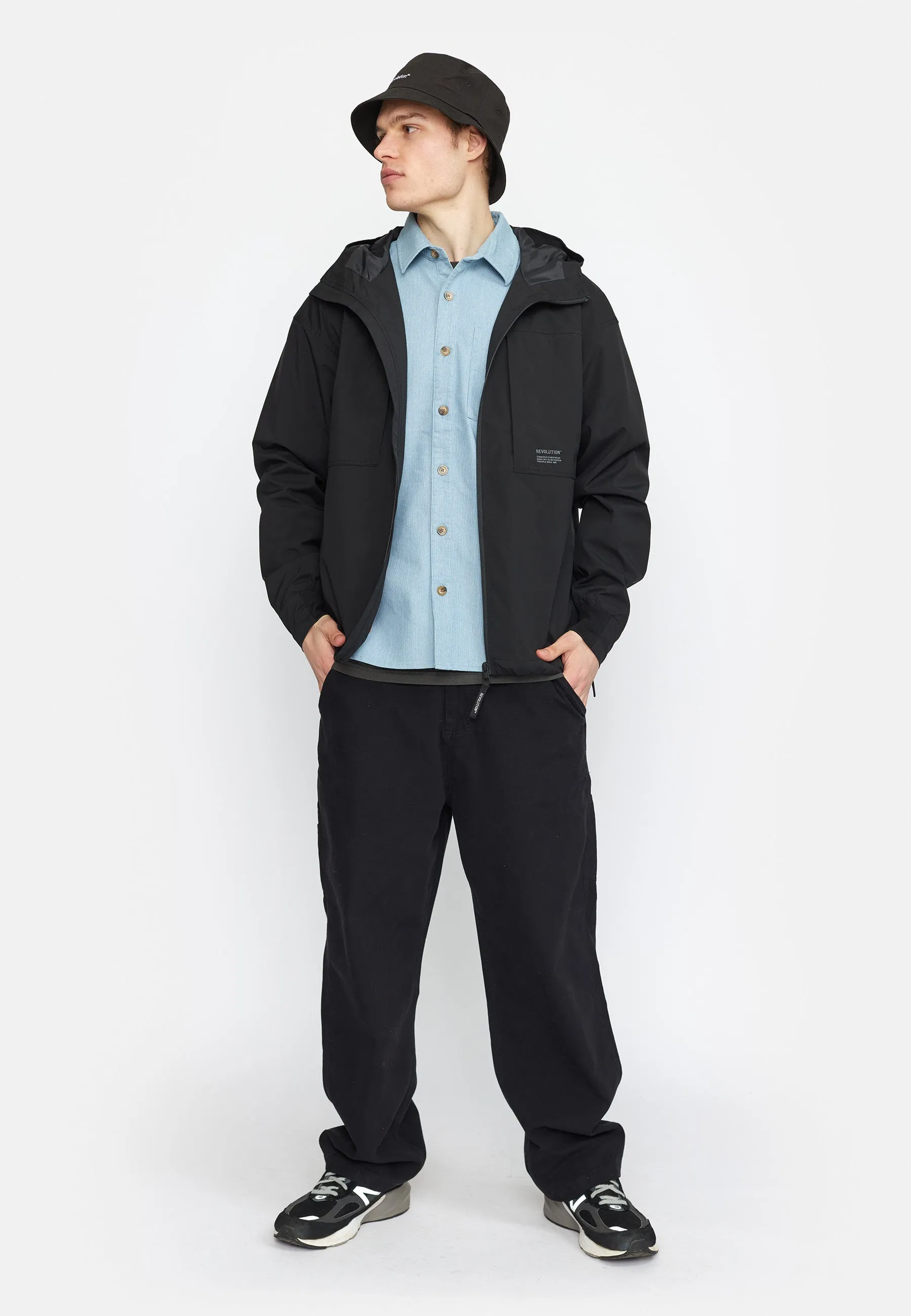 Hooded Windbreaker / 7835 - Black