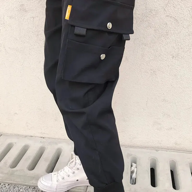 Hot Big Pockets Cargo Pants Women High Waist Loose Streetwear Pants Baggy Tactical Trouser Hip Hop High Quality Joggers Pants