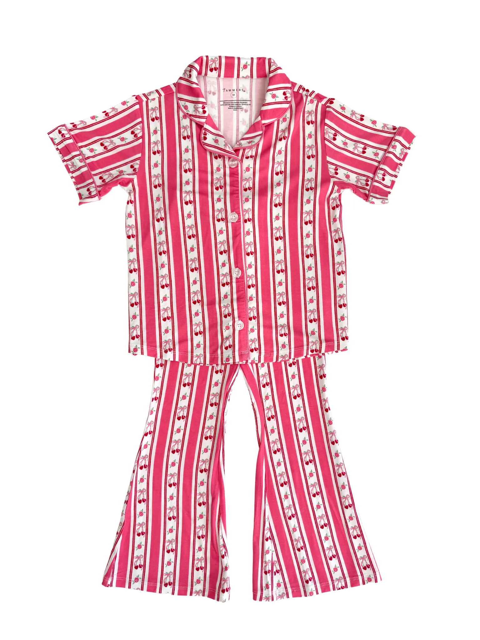 In My Jammers Love You Cherry Much Button Up Flare Set