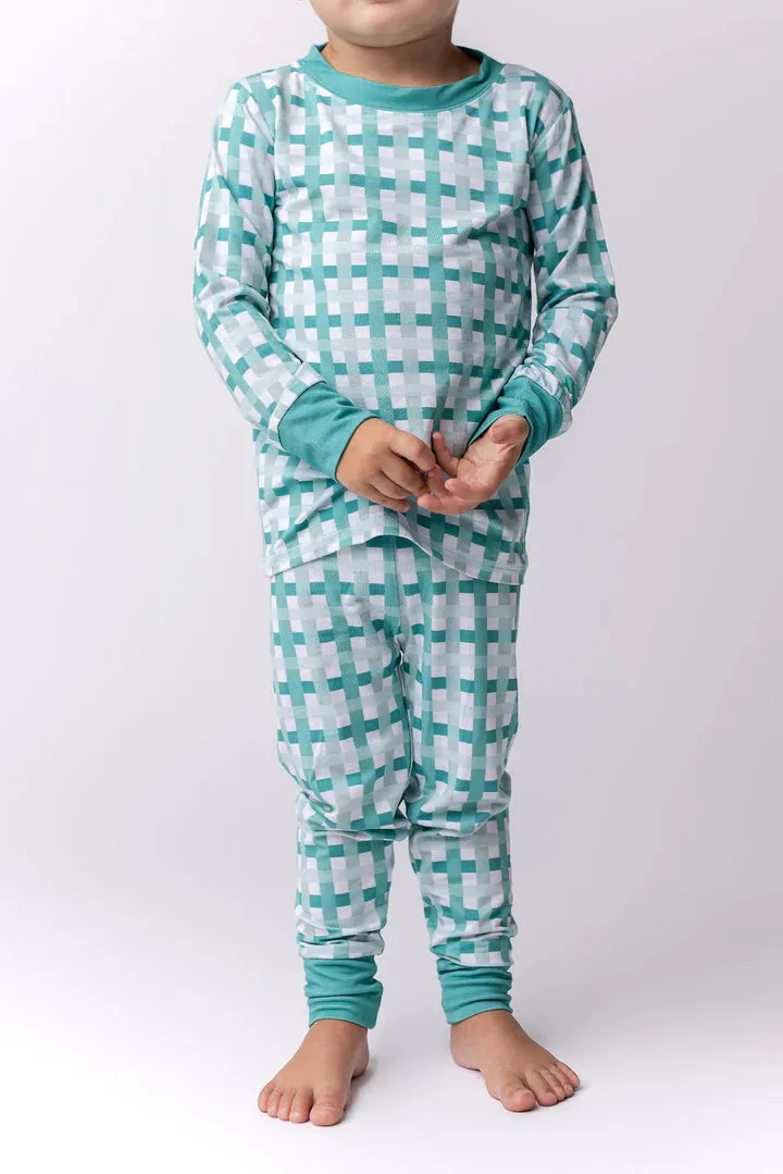 In My Jammers Teal Plaid L/S 2pc PJ Set