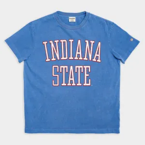 Indiana State Blue and Red Vintage Heavyweight Tee