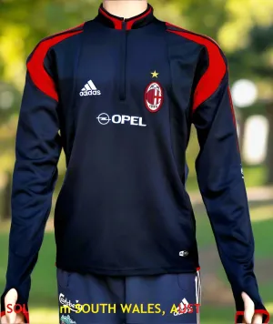 ITALIAN CALCIO AC MILAN 2004-05 SUPERCOPPA ITALIANA CHAMPION ADIDAS TRAINING BLACK-RED JACKET LARGE #369276  SOLD !!