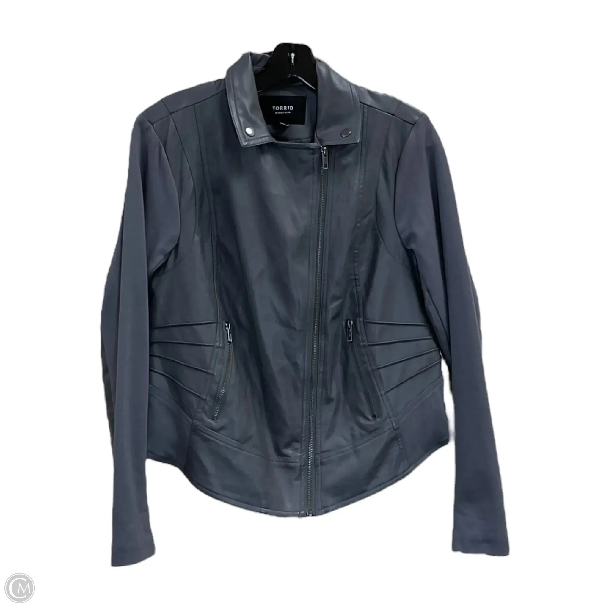 Jacket Moto By Torrid In Grey, Size: L