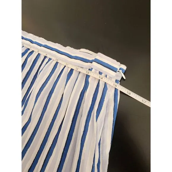 J.crew tiered nautical blue and white striped swing skirt size Medium