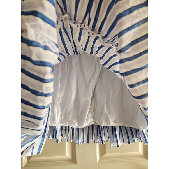J.crew tiered nautical blue and white striped swing skirt size Medium