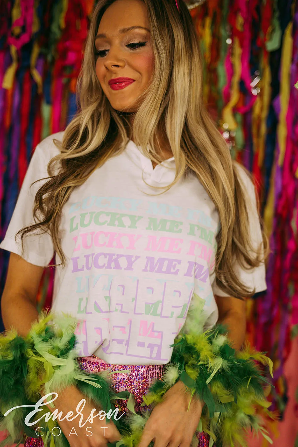 KD Lucky Me Bid Day Notch Tee