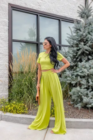 Lainey wide leg palazzo pant ~ citrus